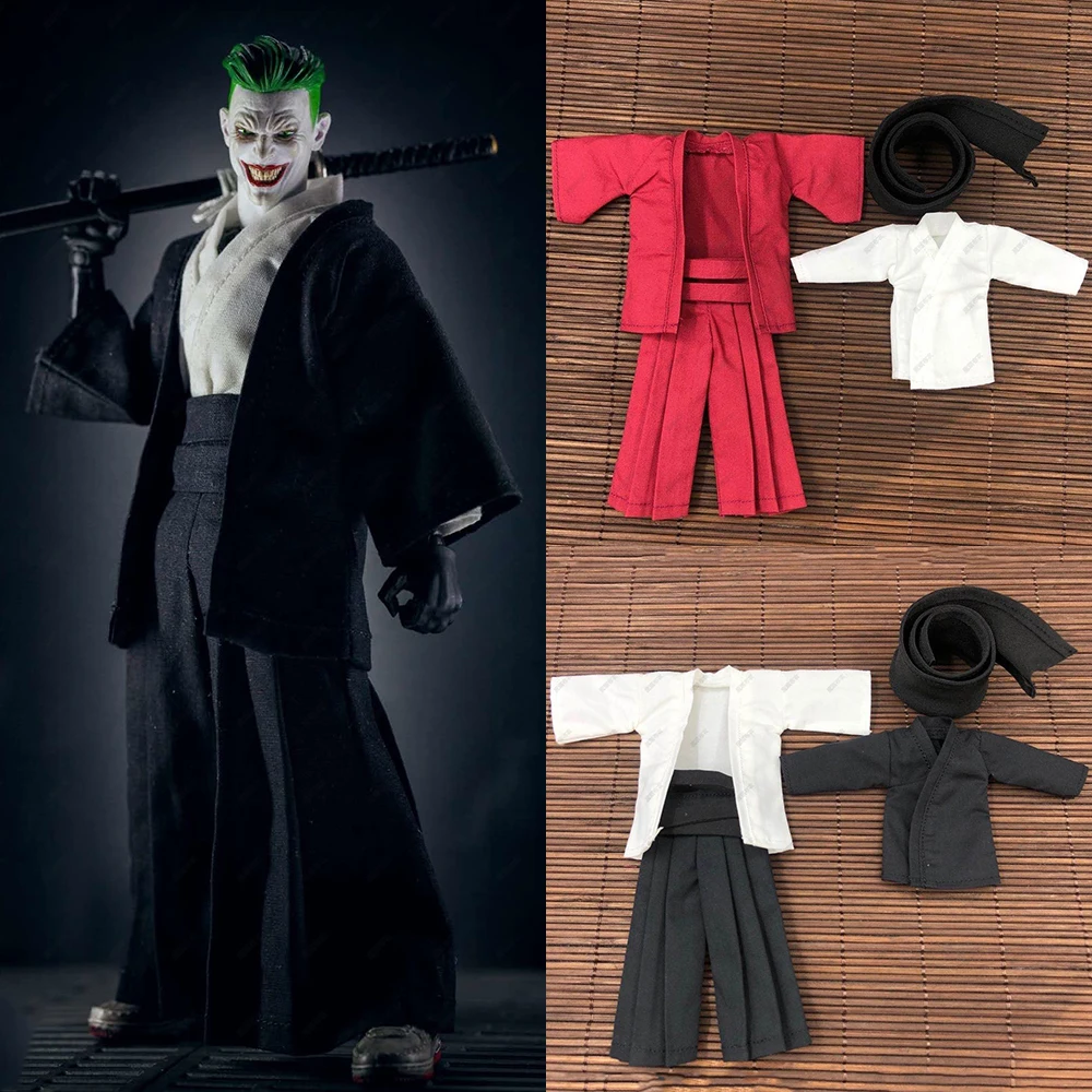 

4pcs Set 1/12 Scale Japanese Clown Samurai Kimono Clothes Set Robe Shirt Pants Scarf For 6" MEZCO 3ATOYS Action Figure
