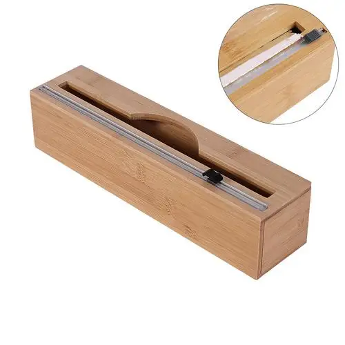 

Household Reusable Food Plastic Wrap Dispenser With Cutter Adjustable Cling Film Cutter Kitchen Tools Supplies Healthy