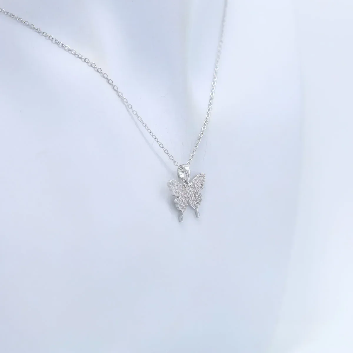 ChicСеребряное серебряное ожерелье с бабочкой изящный милый кулон для женщин