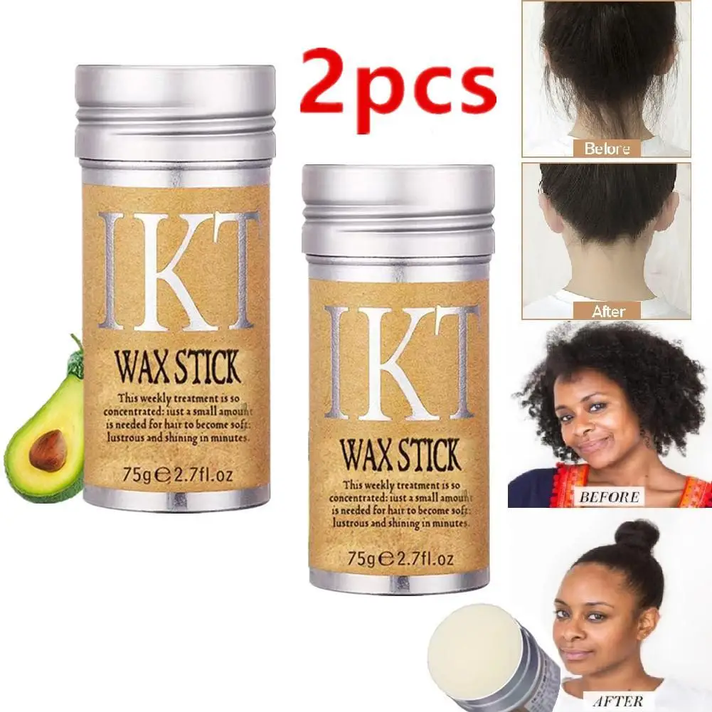 

2Pcs IKT 75g Strong Hold Hair Wax Stick For Hair Styling Wig Knots Healer Gel Stick Thin Baby Hair Perfect Line