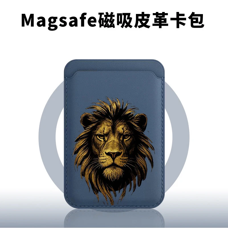 Кожаный чехол-кошелек с магнитом и узором Льва для iPhone 17 16 15 14 13 12 Pro Max, магнитный держатель для карт (art.: 3920dbfb1da1b) - 3920dbfb1da1b