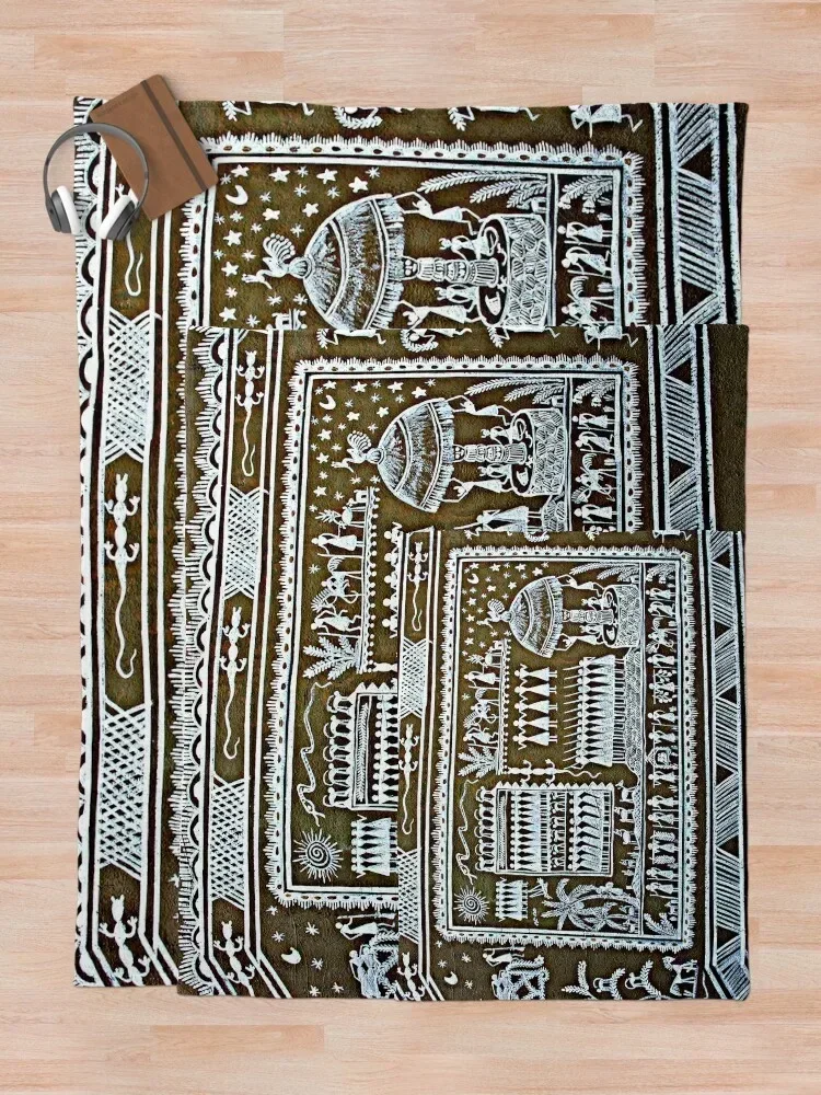 Племенное искусство с рисунком граффити Odisha Индия декоративные детские одеяла