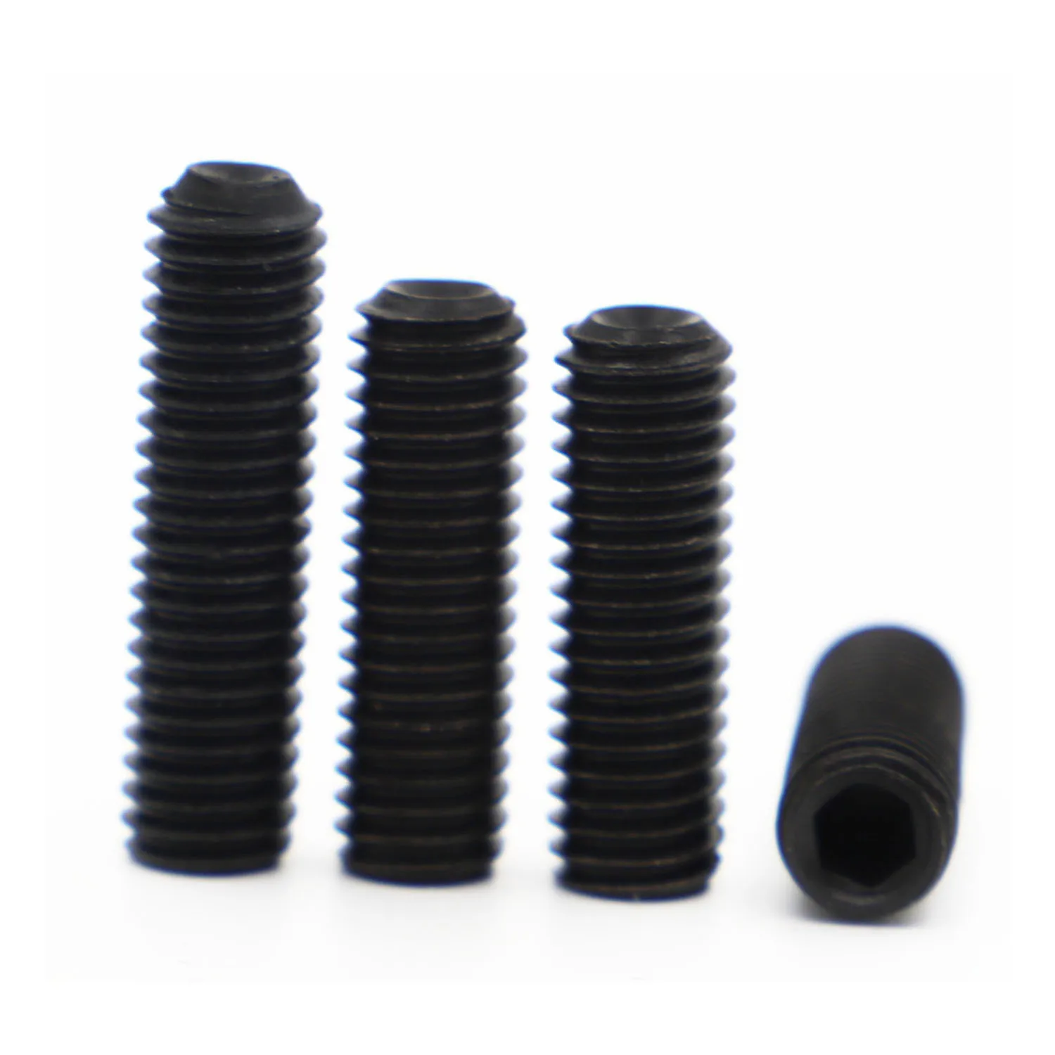 

5-50 шт. M1.6 M2 M2.5 M3 M3.5 M4 M5 M6 M8 M10 M12 черный 12.9 стальной шестигранный гнездо Allen Cup Point Grub Bolt Set Screw DIN916