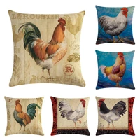 rooster print cushion cover decoration pillows for sofa living room car housse de coussin 4545 chicken nordic home decor