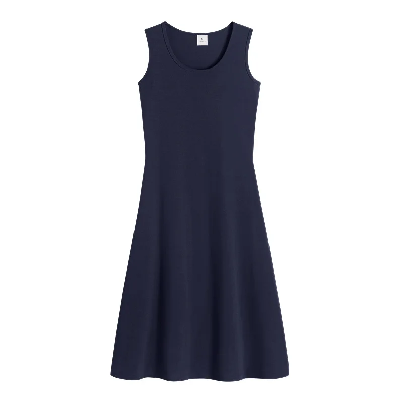 

Dress a-line skirt sleeveless vest skirt slim fit White