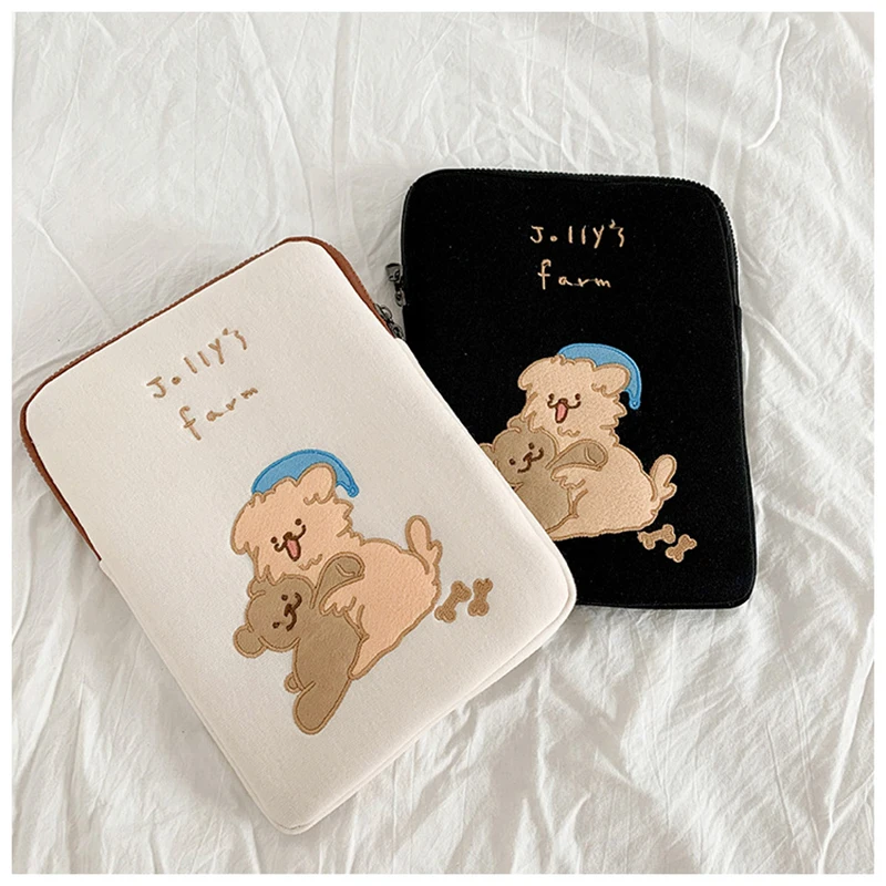 Ins Korea Cute Bear Laptop Carrying Bag Sleeve Case for IPad Macbook Air Pro Xiaomi 11 12 13 13.3 14 15.6 Inch Computer Cover |