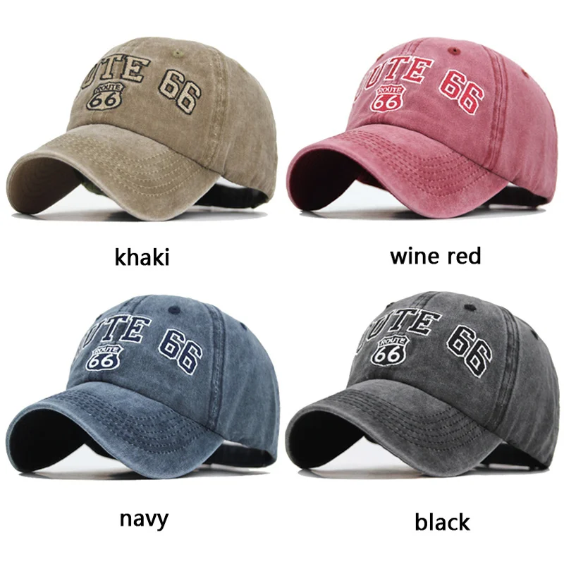 

Бейсболка для мужчин и женщин ROUTE 66, Кепка-бейсболка с вышивкой букв, бейсболка, джинсовая кепка для защиты от солнца, Мужская кепка