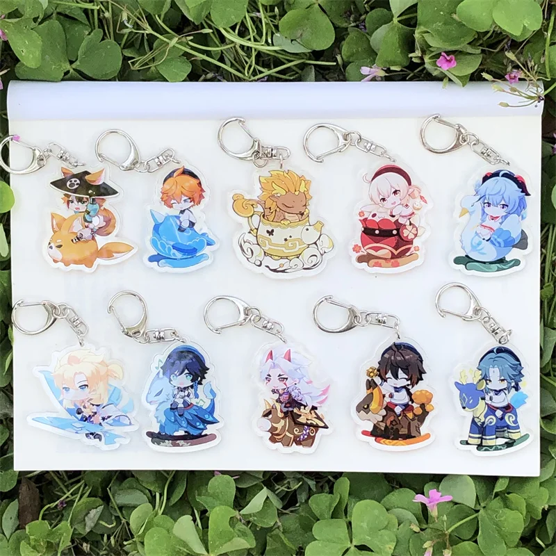 

Anime Game Genshin Impact Gorou Zhongli Xiao Arataki Itto Barbatos Klee Keychain Accessories Acrylic Pendant Cartoon Prop Badge
