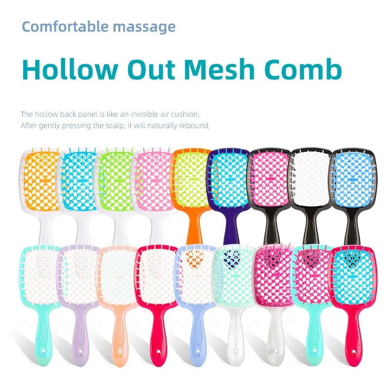 Hair Massage Blow Dry Quick Honeycomb Mesh Comb Non-knotted Massage Comb Straight Hair Styling Hollowed Out Comb