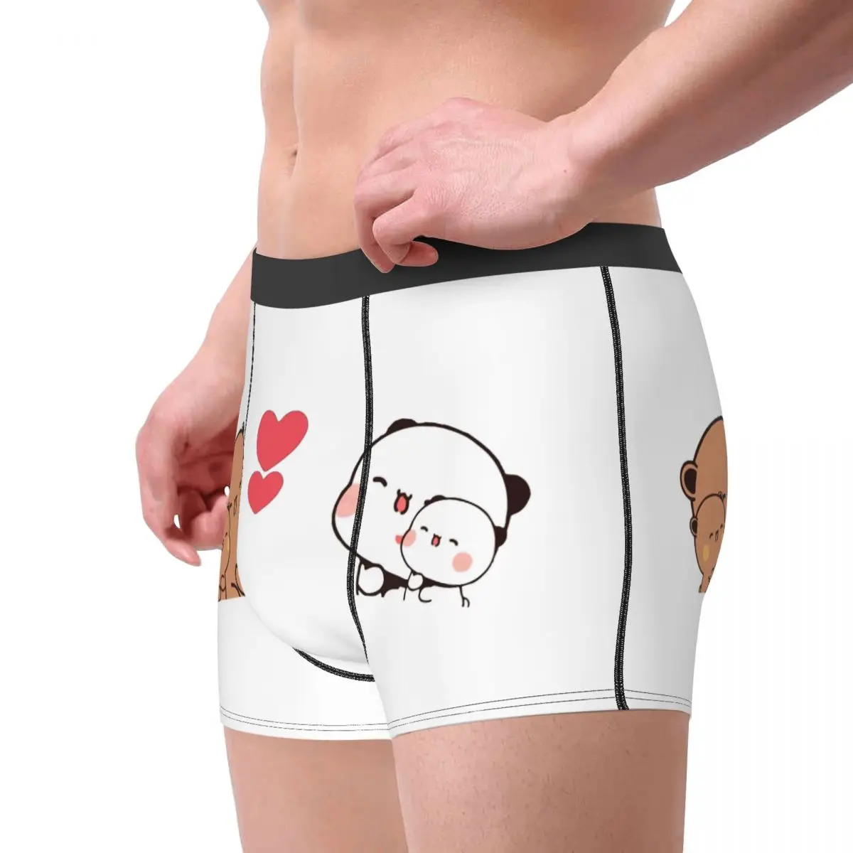 Трусы-боксеры мужские с принтом нижнее белье дышащее милое мочи Персиковое кот