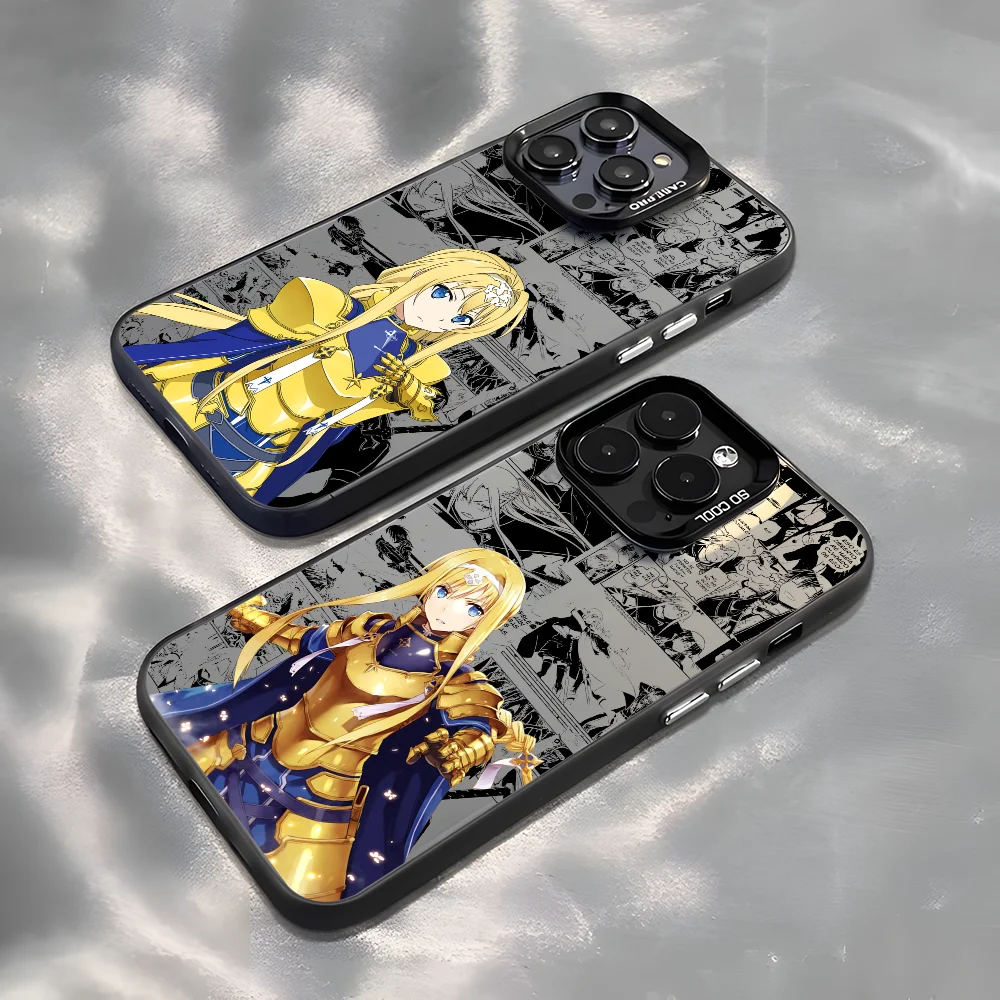 Чехол для телефона Аниме Сао А-Алиса Зубберг iPhone 16 15 14 13 12 11 Pro Max черный матовый