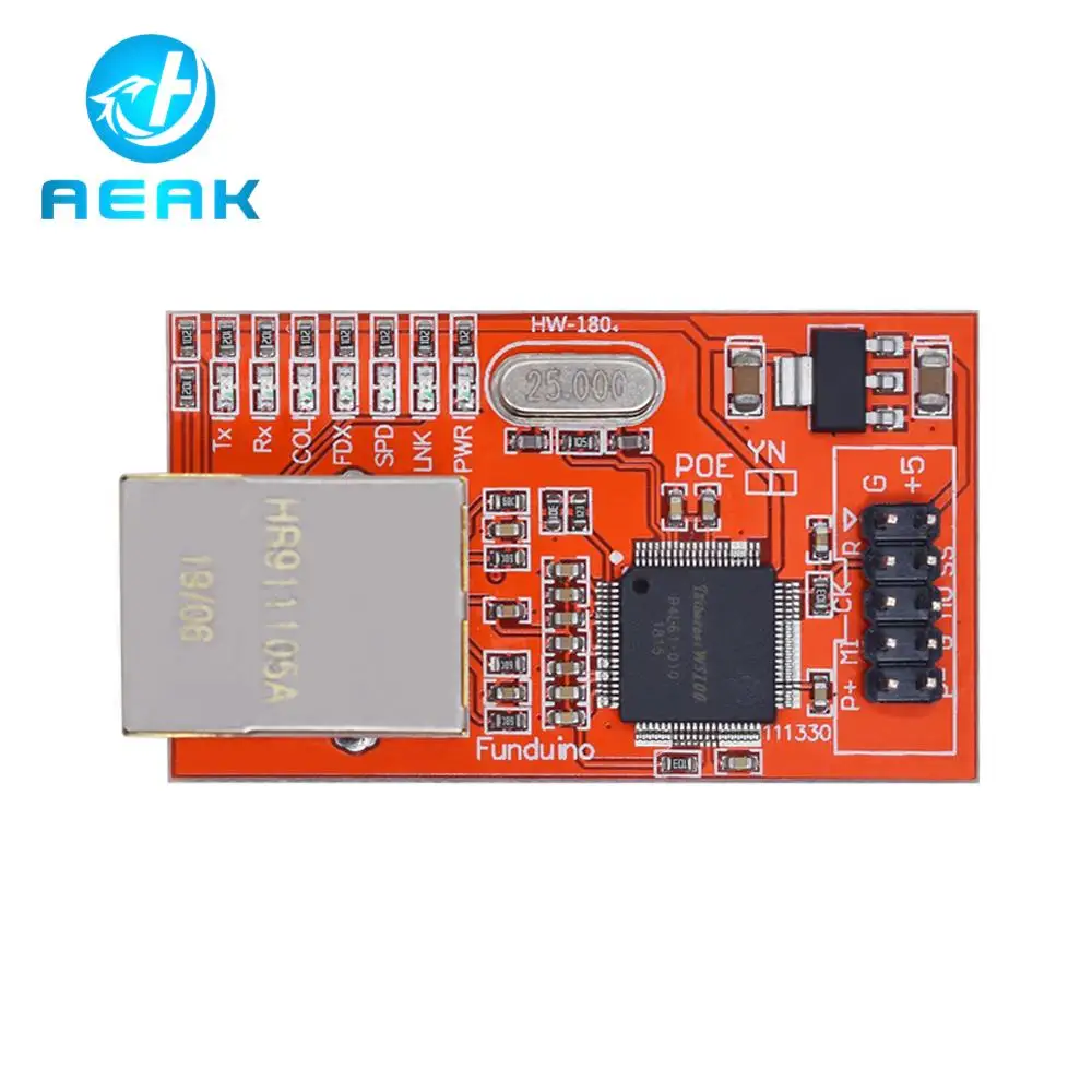 Сетевая плата Mini W5100 LAN Ethernet Shield, модуль R3 W5100 3,3 В, совместим с Ethernet UNO Mega 2560