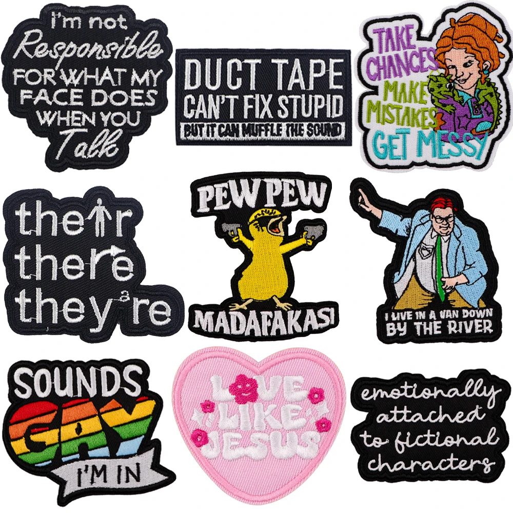 Нашивка с забавными буквами железные нашивки для одежды термоклеевые на одежду