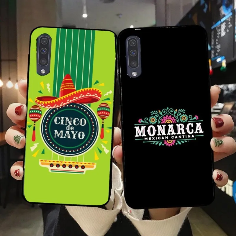 

Чехол для телефона в мексиканском стиле для Samsung A91, A81, A73, A72, A71, A30S, A20, A12, A13, A52, A53, 4G, 5G, мягкий черный чехол для телефона