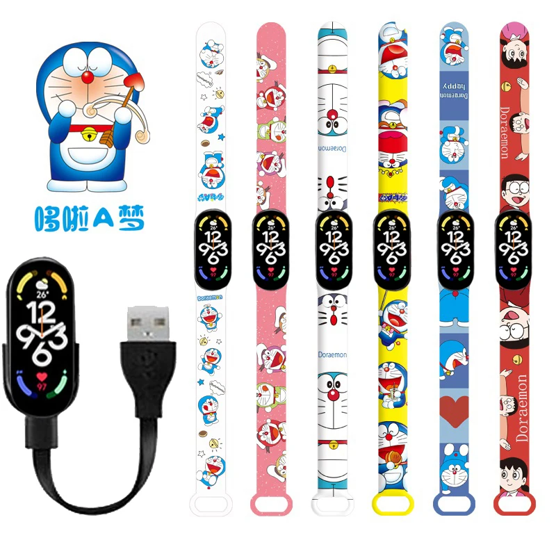 

doraemon Bluetooth Smart Watch M7 Bracelet Sports Electronic Heart Rate Blood Pressure Blood Oxygen Monitoring Watch Gift