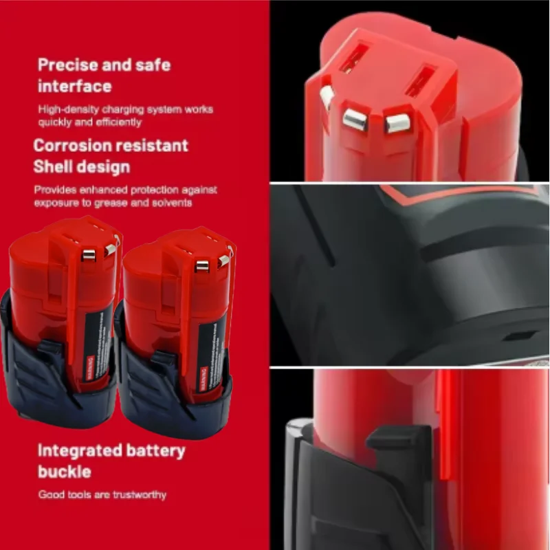 Фото Замена 12 В 3 Ач  Аккумулятор для    Milwaukee M12 XC 12-вольтовый литий-ионный аккумулятор, совместимый с 48-11-2420 48-11-2411 Power №2