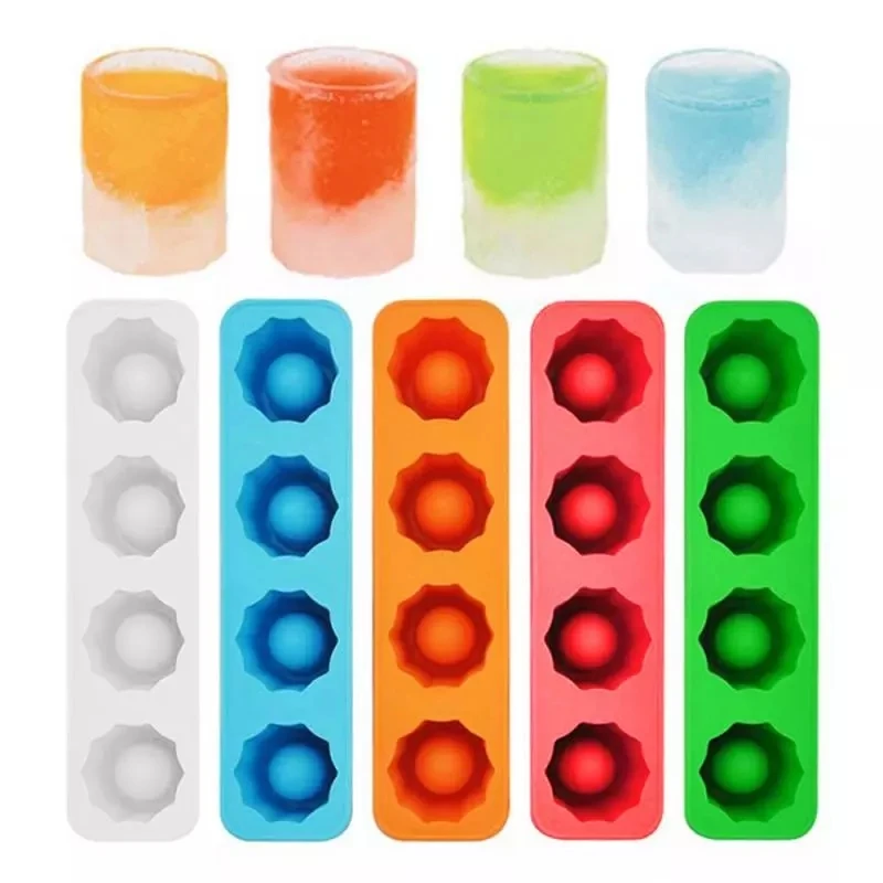 

Силиконовая форма для льда Форма для очков вечеривечерние заморозка 4 чашки стеклянный лоток для льда летняя вечевечерние для кухни питьев...