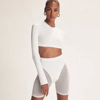 two piece set women tracksuits sexy o neck long sleeve slim crop tophigh waist mesh patchwork pencil pants outfits 2022 summer