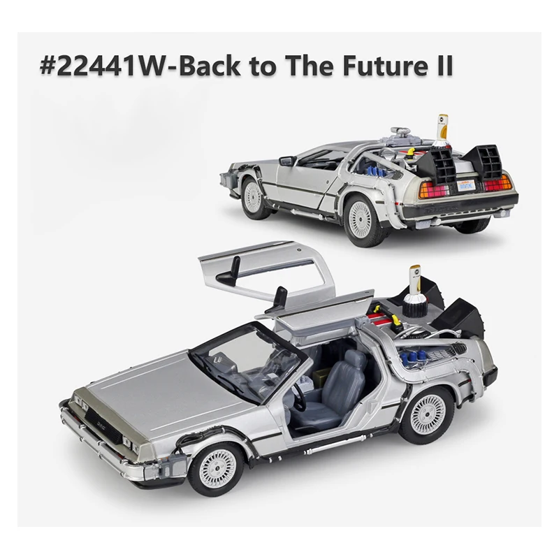 1:24 DMC-12 Delorean Назад в будущее машина времени литая модель автомобиля из сплава