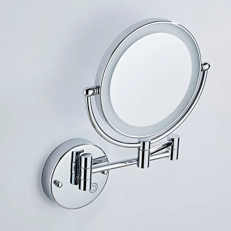 

8 "Double Folding Arm Magnifying Glass Wall Mounted LED Vanity Mirror Round Double-Sided Illuminated Vanity Mirror 3x 5x 7x 10x