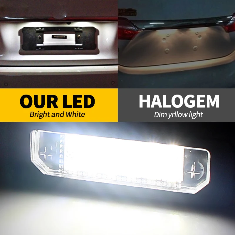 2 шт. Автомобильные светодиодные лампы 12 В для номерного знака FORD Focus 2008-2012