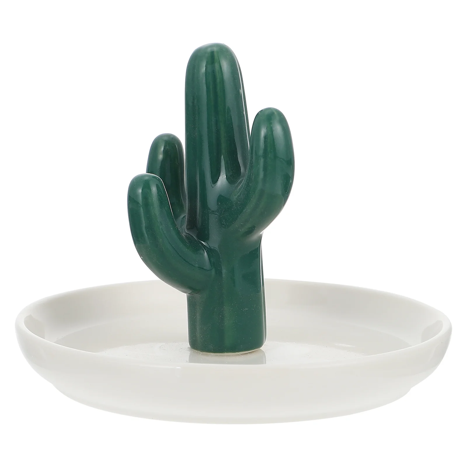 

1pc Ring Plate Lightweight Ceramic Tray for Home Showcase