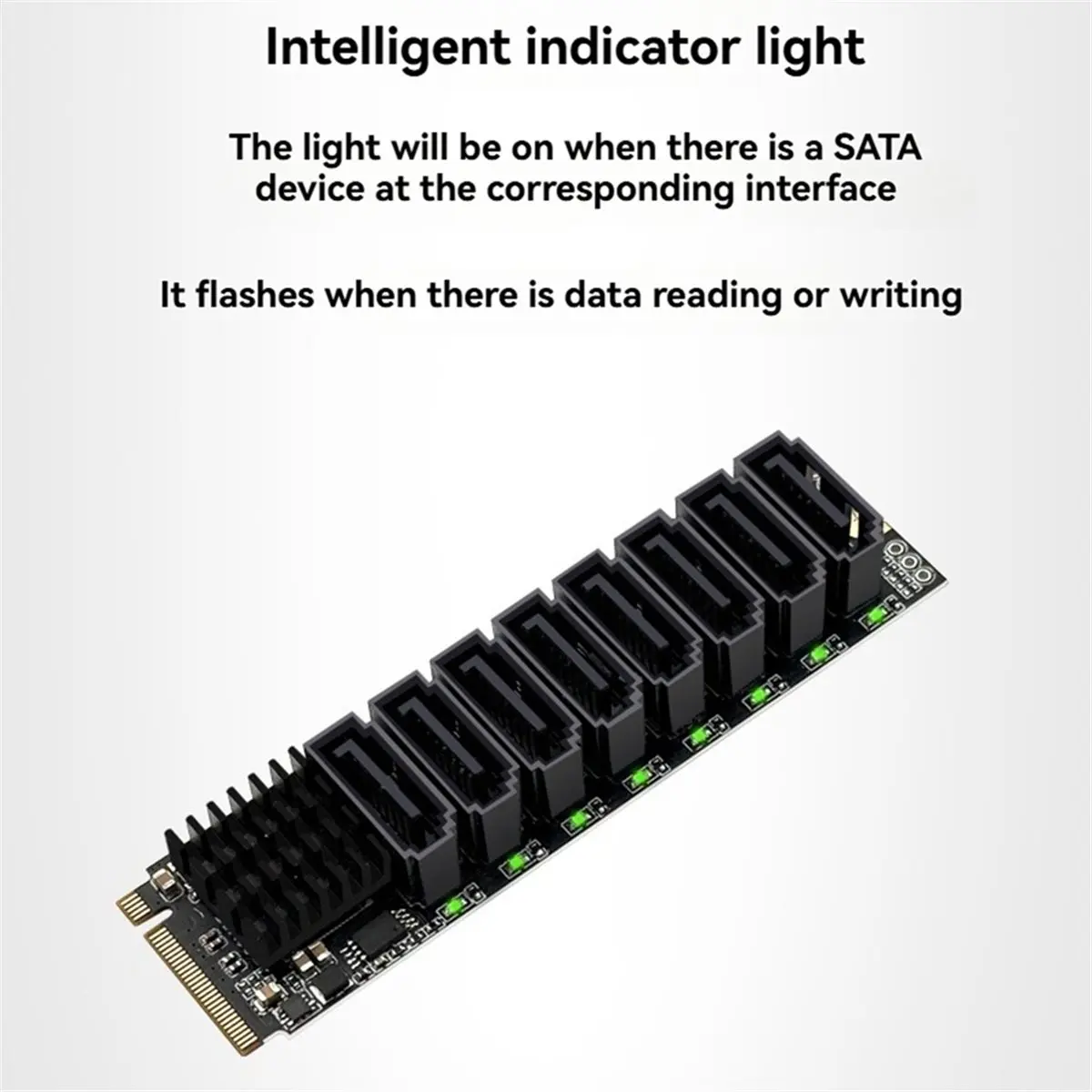 Фото Карта расширения bestbest M.2 NVME M-Key PCI-E на SATA3.0 6 Гбит/с с 8 портами, адаптер PCI-E для NAS-накопителей, плата-райзер ASM1166 PM №2