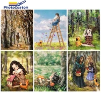 photocustom paint by numbers tree drawing on canvas gift diy pictures by number scenery kits hand painted painting art home deco