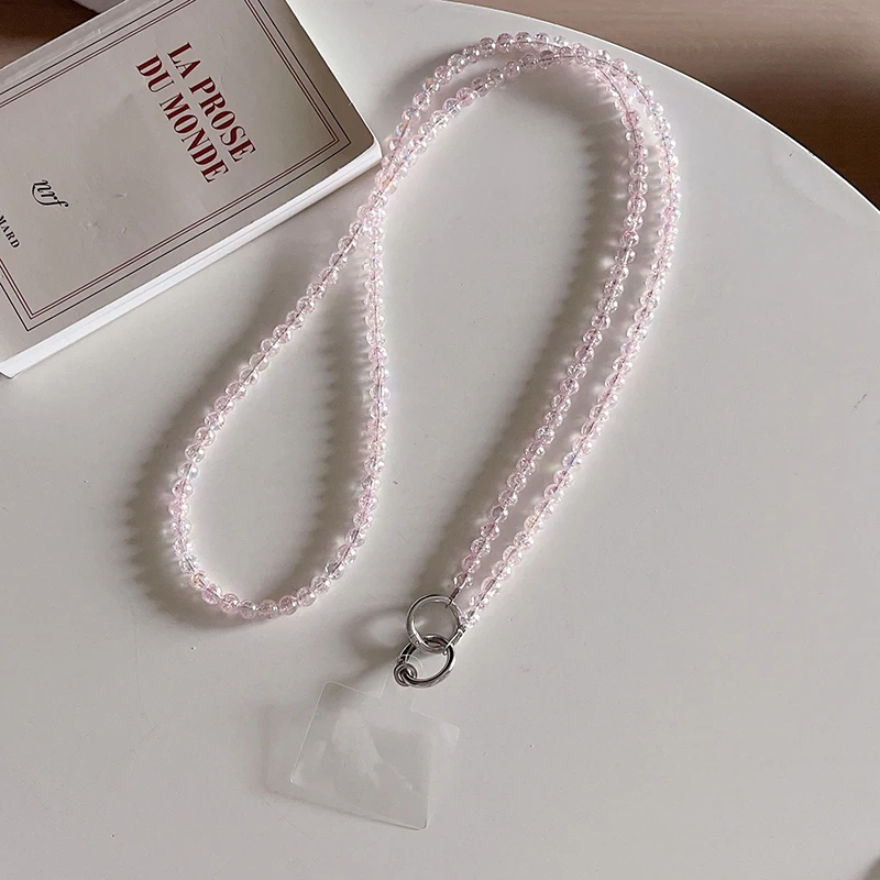 Длинный ремешок для телефона с трещинами и вышивкой из бисера