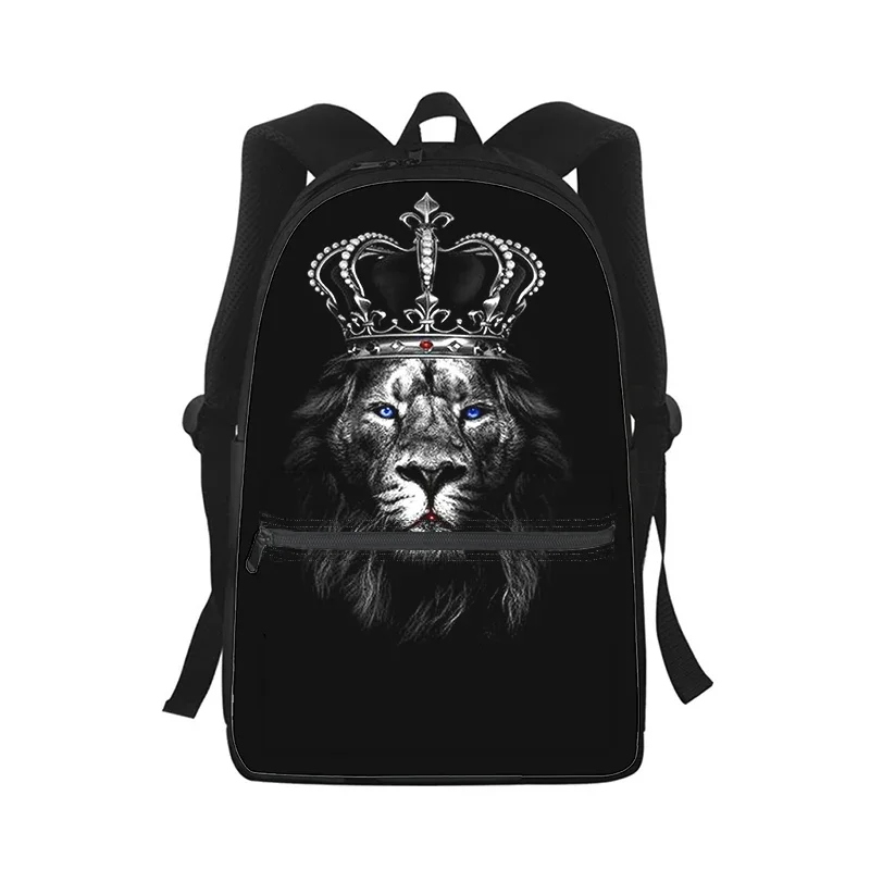 Свирепая иллюстрация Лев Мужчины Женщины Рюкзак 3D принт Модная студенческая