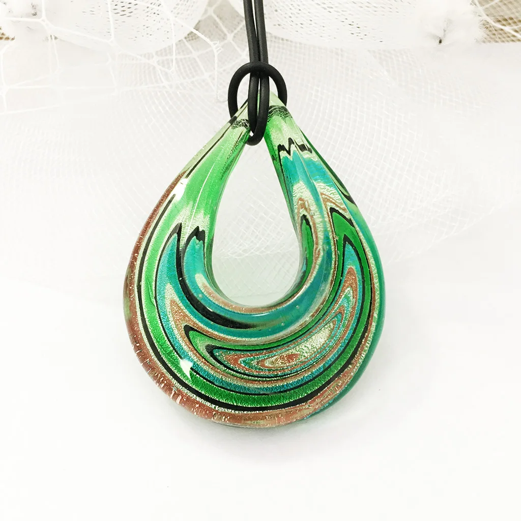 

1PCS Different Shapes Glass Murano Pendant Necklace Jewelry Fashion