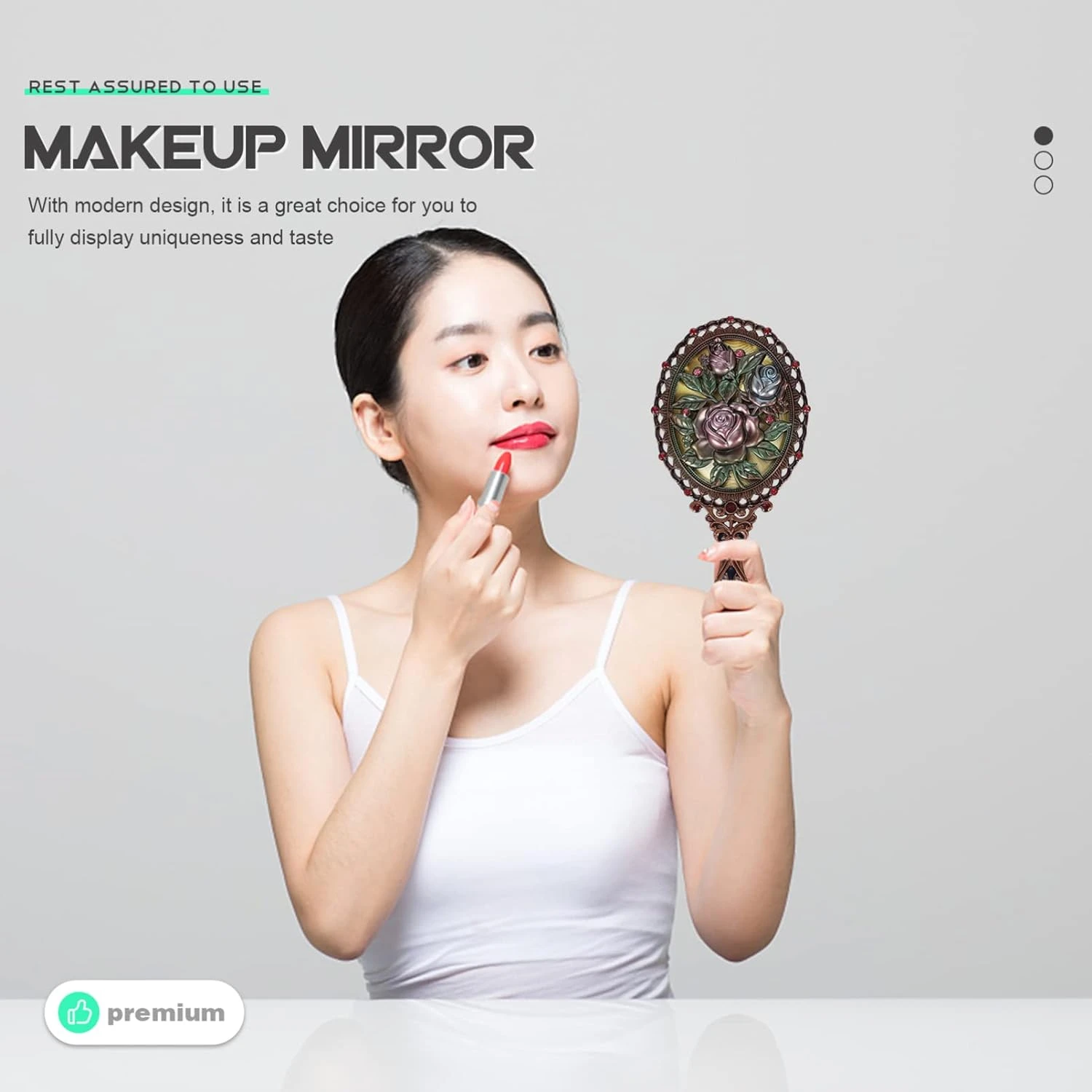 Vintage Handheld Mirror Comb Set - Elegant Makeup Accessory for Women Ideal Bathroom Decor