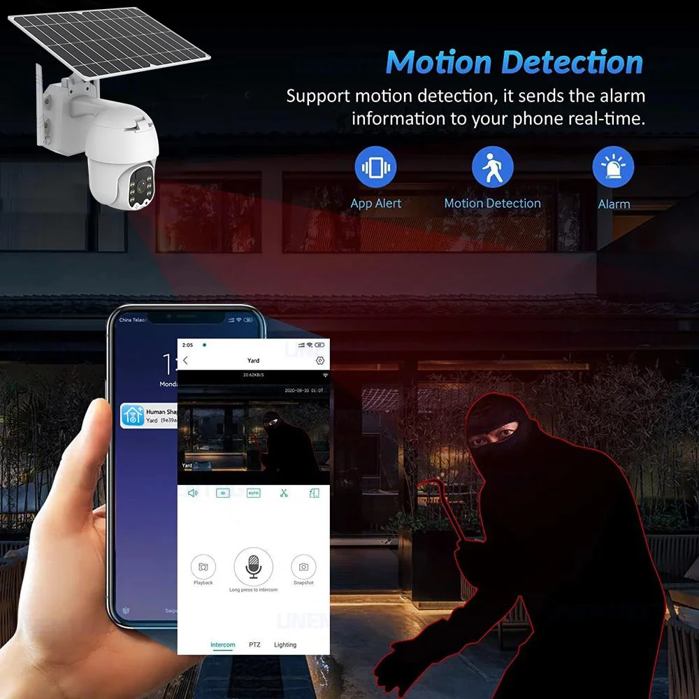 Wireless 4G WiFi Camera Outdoor Solar Panel Security Protection CCTV 360 PTZ Secur Video Monitor Smart Home IP Securite Cam |