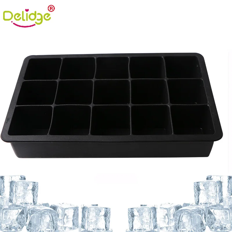 

1pc 15 Square Ice Cube Mold Silicone Ice Cube Mold Food Grade Silicone Diy Kitchen Ice Model Cold Drink with Ice Random