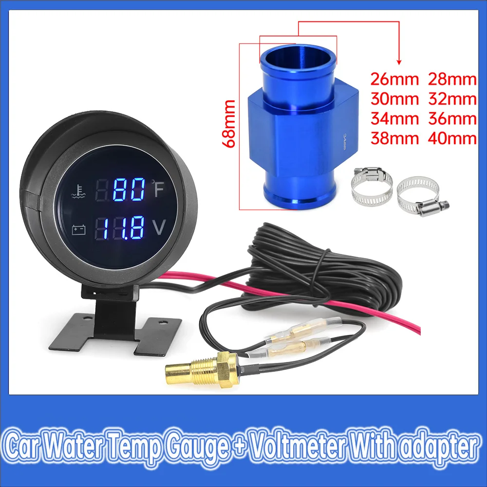Индикатор уровня резервуара для воды + вольтметр адаптер 26–40 мм 2 в 1 ЖК-дисплей