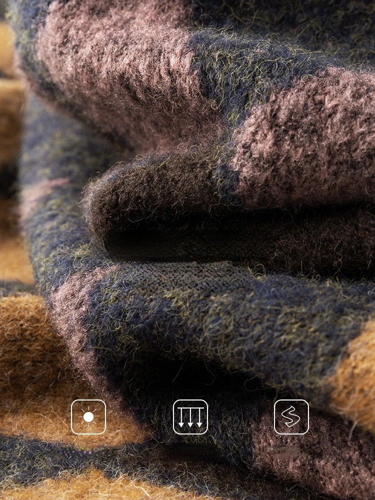 Женский трикотажный свитер в клетку с длинным рукавом | Женская одежда