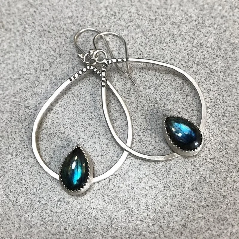 

Bohemian big drop shape Earrings retro Thai fashion simple Earrings For Women Brides Wedding Party Jewelry