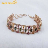 sace gems luxury gemstone bracelet for women 925 sterling silver tourmaline for women wedding party fine jewelry holiday gift