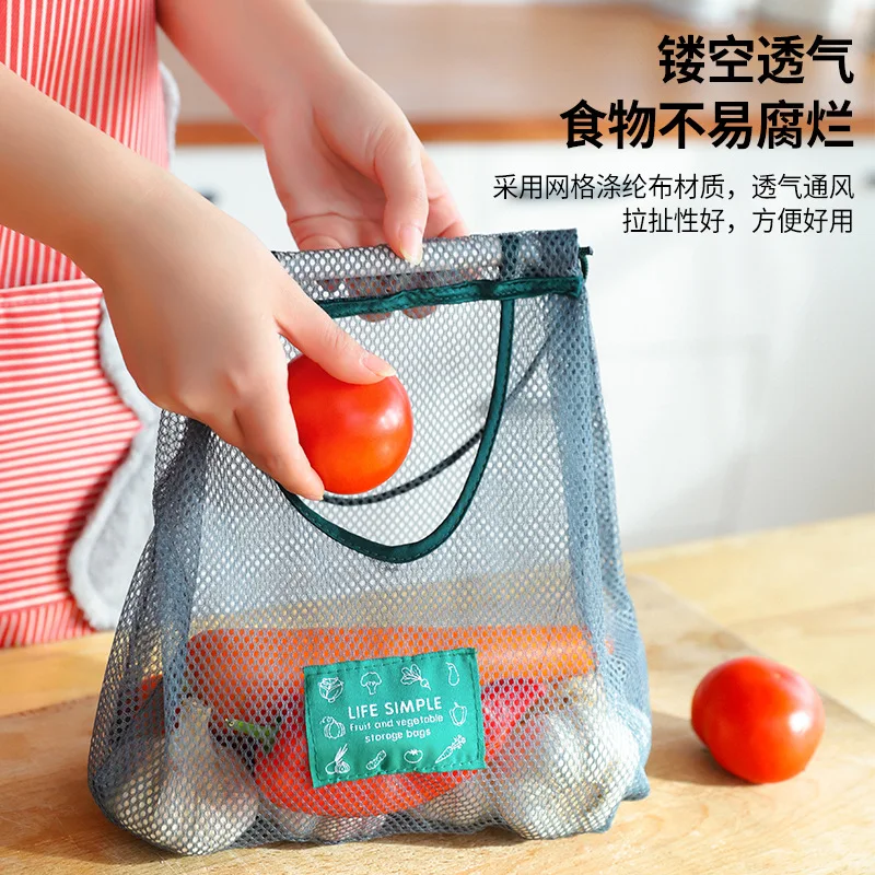 

Многоразовая Сетчатая Сумка для хранения, портативные многоразовые продуктовые сумки, сумка для фруктов и овощей, моющийся Органайзер из хлопка и сетки