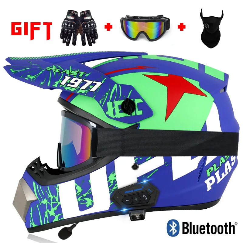 Профессиональный шлем для мотокросса с bluetooth гоночного Helme3 бесплатный подарок