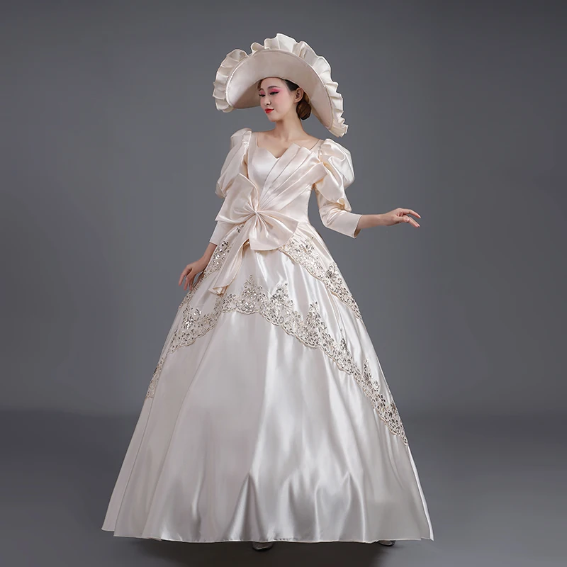 

Princess Champagne Wedding Dress Victorian Masquerade Dress