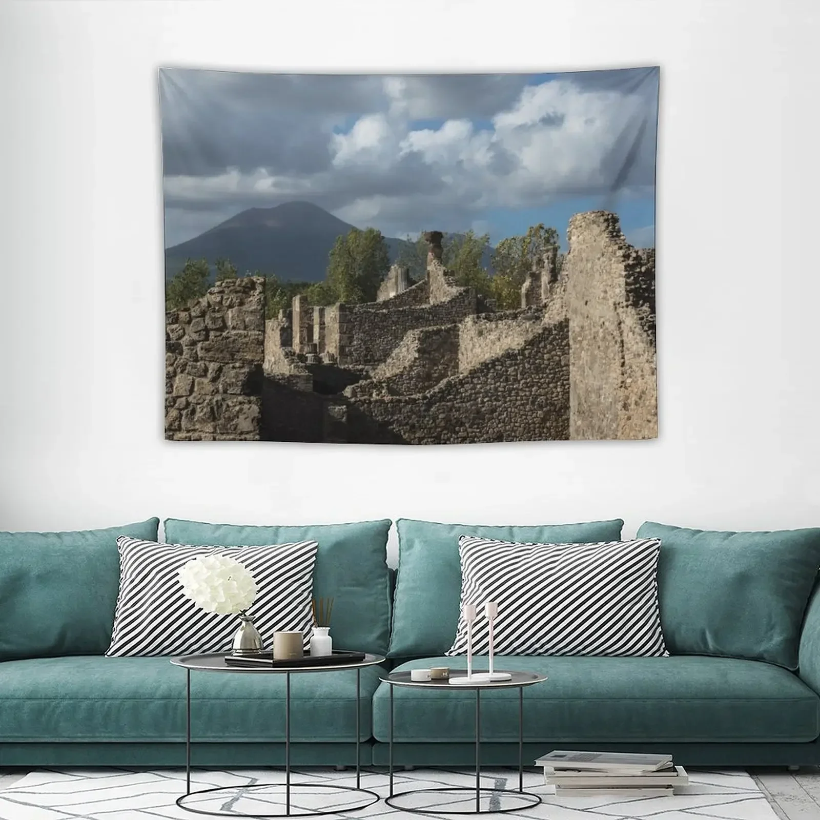Гобелен везууса вулкана буксирующий вокруг руин Помпей украшение для спальни