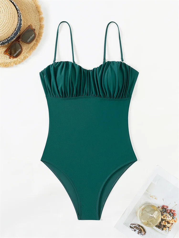 Цельный купальник Женский однотонный топ-труба новинка 2024 сексуальный Монокини