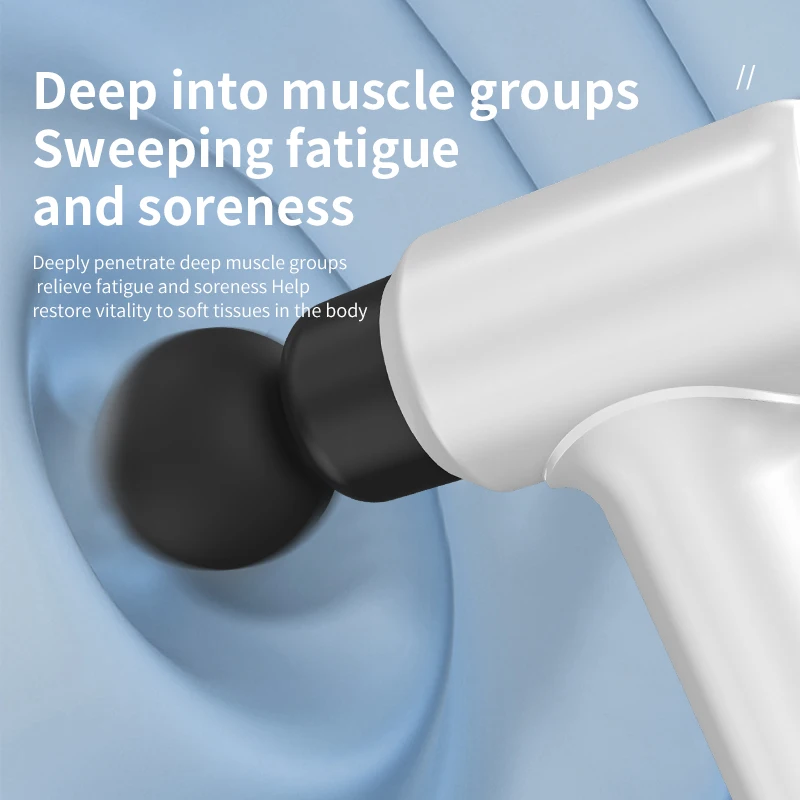 Профессиональный массажный пистолет с удлиненной ручкой 6 передач 4 головки