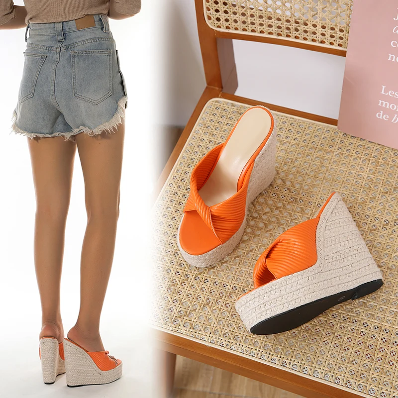 

Big Size Woman Pumps Wedges Sandals Fashion High Heels 2022 New Summer Shoes For Women Slippers Female Platform Shoes Slides