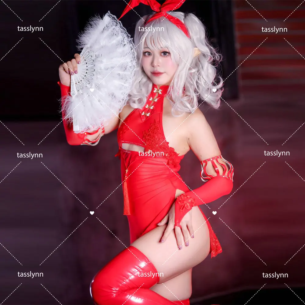 YoRHa 2B Косплей Черный Красный Новый Год Ципао Cos Аниме NieR Костюм Cheongsam Сексуальное