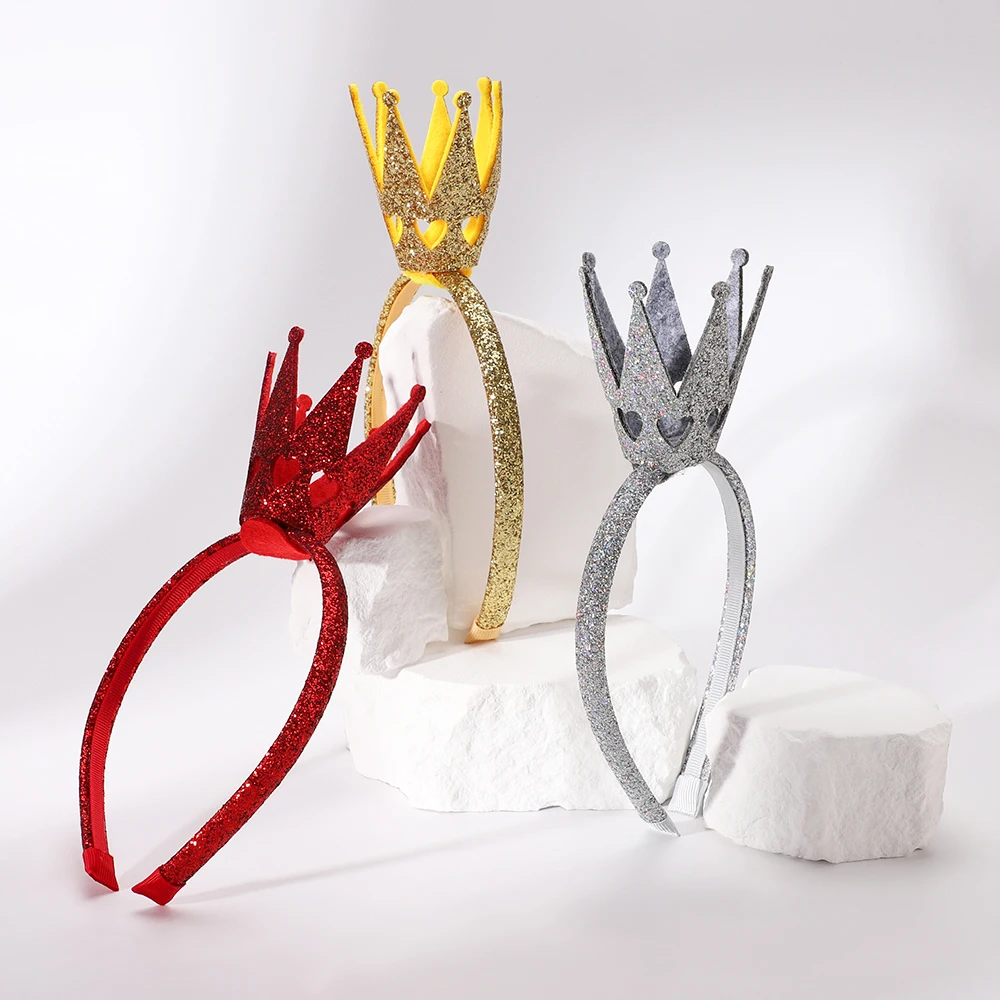 

Kids Girls Party Hair Hoop Shiny Crown Headband Birthday Headwear Hairband for Festival Fairy Party cute baby hair accessories