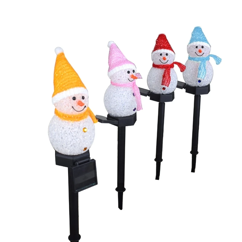 

Светодиодный садовый светильник на солнечной батарее, уличное освещение со снеговиком, лампа для газона, декоративная водонепроницаемая л...