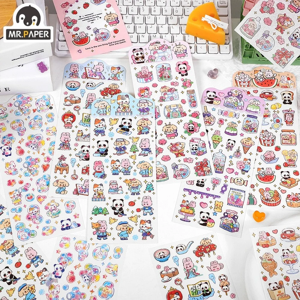 

Mr. Бумага 6 стилей 1 шт./пакет с кавайным животным наклейки мультфильм росписью Материал вручную учетной записи украшения DIY канцелярские нак...