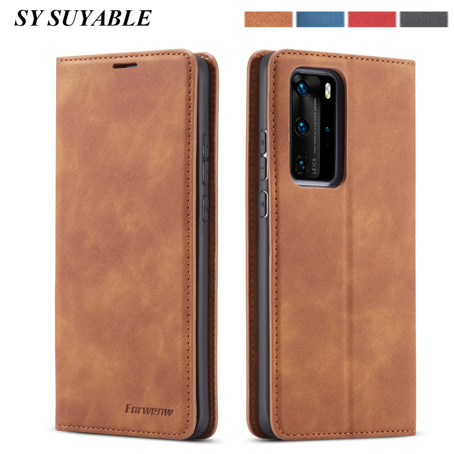 

Flip Leather Phone Case For Huawei P40 P30 P20 Mate 30 20 Pro Lite P Smart Plus 2020 2019 Wallet Card Slots Magnetic Shock Cover